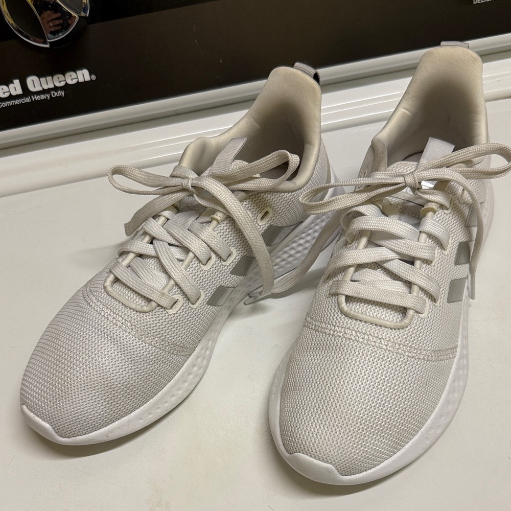Adidas Gray and Off White Sneakers size 7